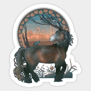 Before Sunrise horse art Sticker